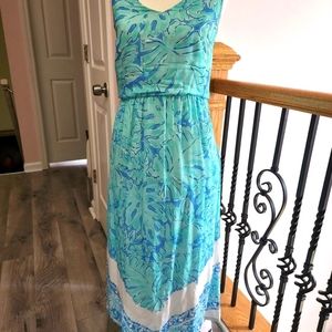 Vines yard blue aqua dress